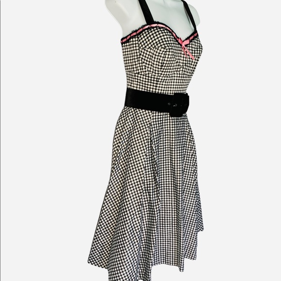 Deadly Dames Pin Up Dress Micheline Pitt Courtesan Swing Gingham S - Picture 4 of 13